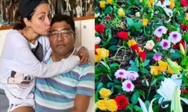 Hina Khan gets emotional on her first birthday without dad, brings flowers to his grave