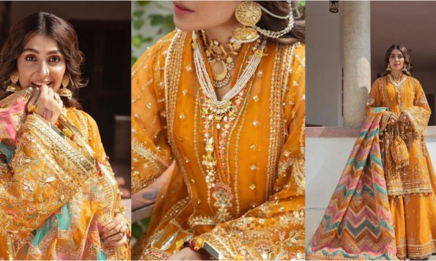 Ayeza Khan turns her beauty in the sparkling gold, see photos