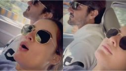 Minal Khan is feeling scary while going through a mountain roads, watch video