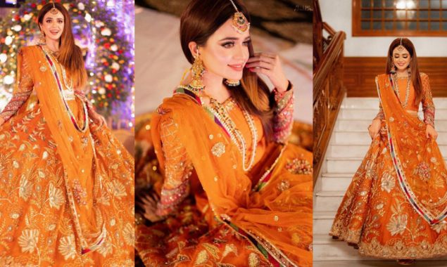 Sumbul Iqbal gives eternal beauty in pastel orange lehenga, see photos