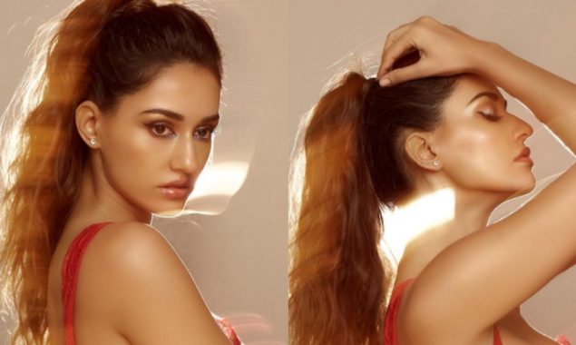 Disha Patani raises the temperature in a red laced corset top