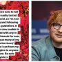 Ed Sheeran tests positive for Covid-19 as he’s now in self-isolation