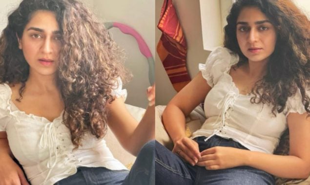 PHOTOS: Hajra Yamin raises the temperature in a puff sleeves corset top