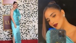 Saboor Aly wows everyone with her super chic look at LSA 2021