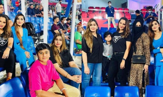 Spouses of our Cricketers spotted at Sharjah stadium during Pak Vs NZ match