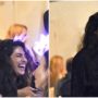Priyanka Chopra smiles wholeheartedly as she poses in black for dinner with friends in Rome