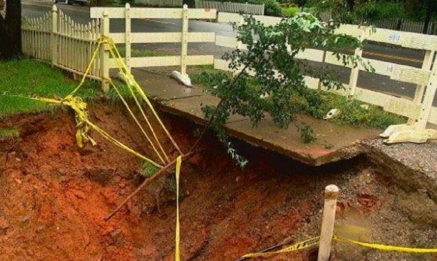 North Carolina community concerned as a sinkhole doubles in size