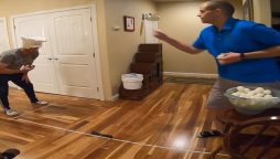 Man catches the balls in shaving cream sets a world record