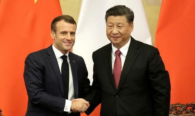 Xi jin ping with emmanuel macron