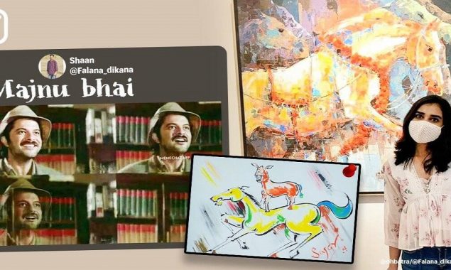 Desi fan notices artwork that resembles Majnu Bhai's painting in the film "Welcome"