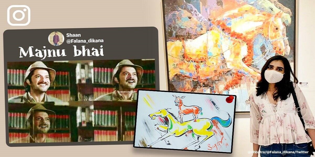 Desi fan notices artwork that resembles Majnu Bhai's painting in the film "Welcome"