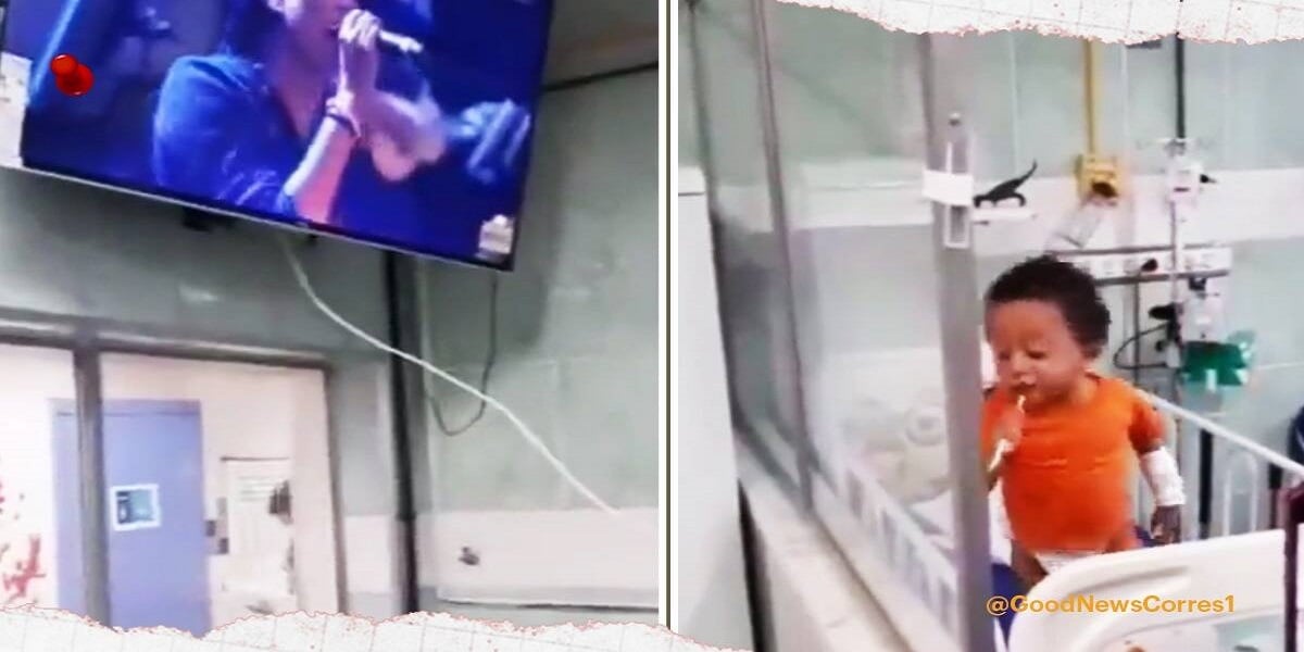 Kid singer sings his heart out in the Brazilian hospital during treatment