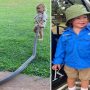 Watch: Son of a wildlife expert handles giant snake, the video gets viral