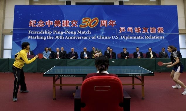 US-China players team up at worlds to mark 'ping-pong diplomacy'