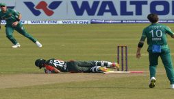Pakistan’s Afridi fined for throwing ball at Bangladesh’s Afif