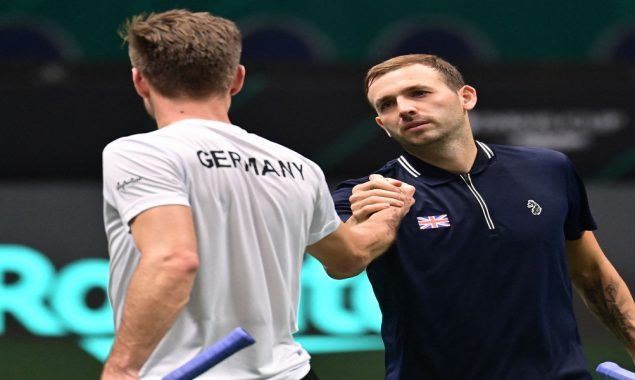 Evans thrashes Gojowczyk as Britain lead Germany in Davis Cup