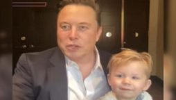Elon Musk's baby X A-XII joins the presentation on video call win hearts