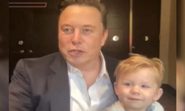 Elon Musk's baby X A-XII joins the presentation on video call win hearts