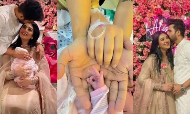 Little Alyana looks adorable in mommy Sarah Khan’s arms. See pictures!