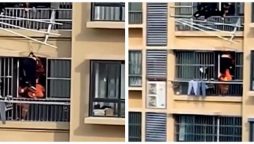 Viral video of an elderly woman, falls from the 19th floor