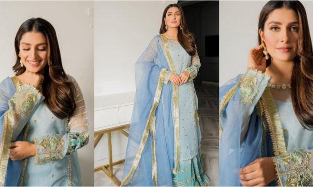 Photos: Ayeza Khan looks angelic in an ice blue dress