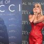 Lady Gaga slays in red corset at the premiere of “House of Gucci” in Italy