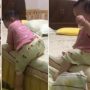 Watch: Baby girl gets out of bed using this brilliant technique