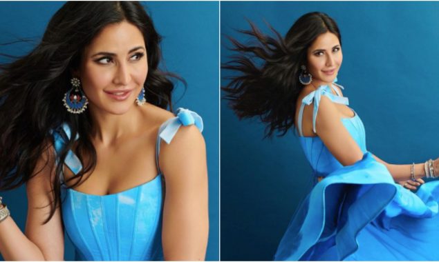 Katrina Kaif looks sight for sore eyes in a flowy aqua blue corset gown