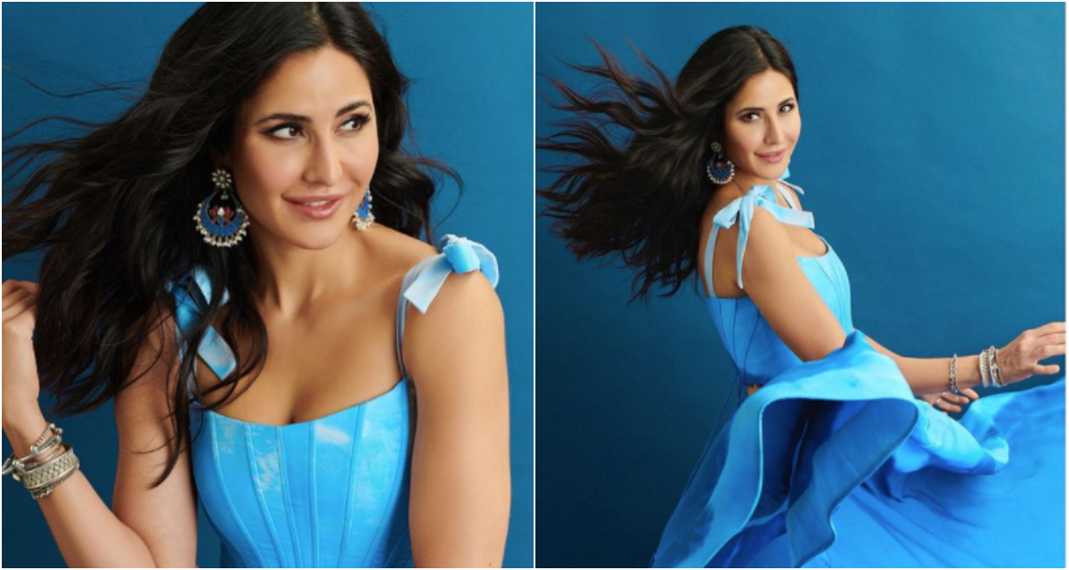 Katrina Kaif looks sight for sore eyes in a flowy aqua blue corset gown