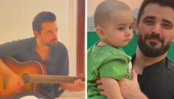 Hamza Ali abbasi’s life jamming session with baby Mustafa