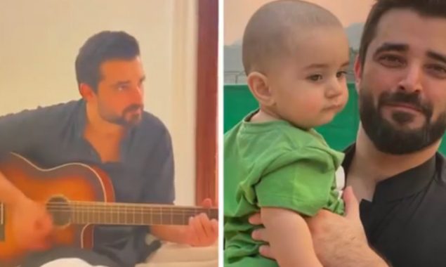 Hamza Ali abbasi’s life jamming session with baby Mustafa