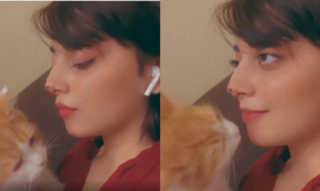 Alizeh Shah shares cute moments with her fluffy cat
