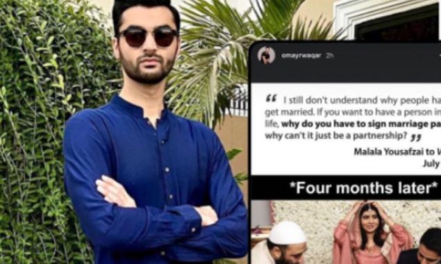 MUA Omayr Waqar shares Malala’s Anti-Marriage statement after her Nikkah