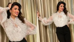 Mehwish Hayat flaunts her ultra-glam in cuff sleeves ruffle top