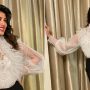 Mehwish Hayat flaunts her ultra-glam look in cuff sleeves ruffle top