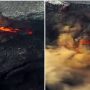 Netizens are stunned by a drone shot of an Iceland volcanic crater collapse