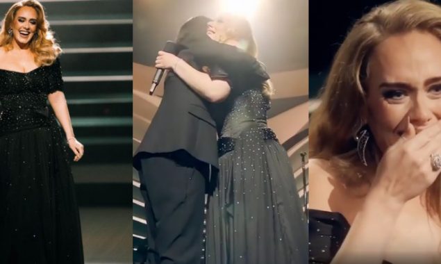 Adele breaks down mid-concert while unexpectedly meeting her teacher