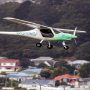 Cook Strait in New Zealand is crossed by an electric plane