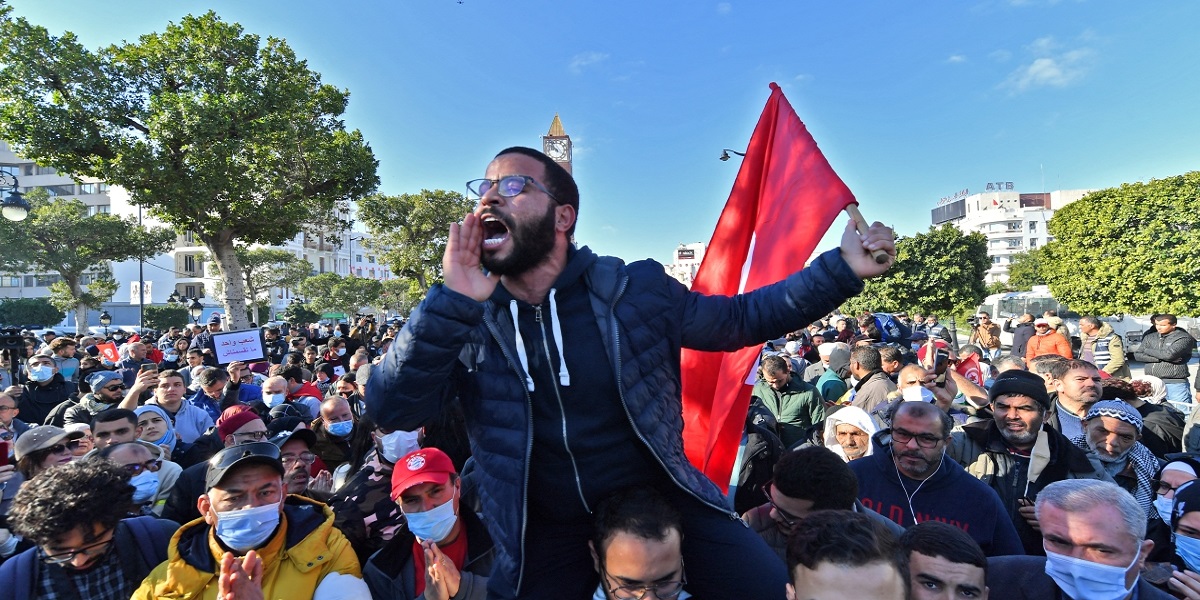 Protest in Tunisia on anniversary of revolution