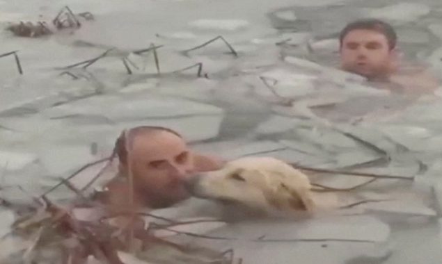 Watch video: Spanish police officer rescued a dog from icy water goes viral