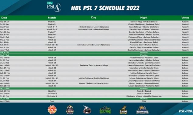 PSL 7 Schedule: Pakistan Cricket Board announces Pakistan Super League 2022 schedule