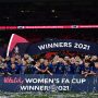 Chelsea women lift FA Cup to complete treble