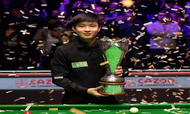 Zhao wins UK snooker title, celebrates with karaoke