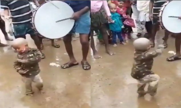 Watch video: Toddlers dance in mud 'slushy water' goes viral