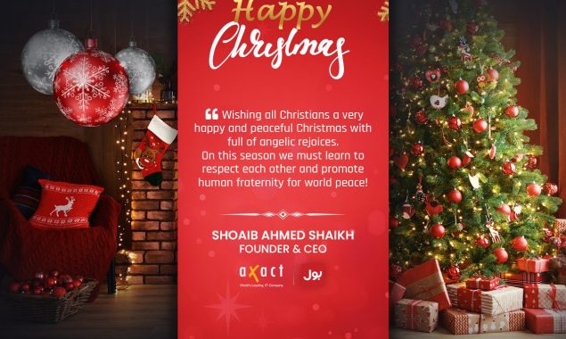 Christmas Wishes: BOL CEO Shoaib Ahmed Shaikh Wishing all Christians a very Happy and Peaceful Christmas