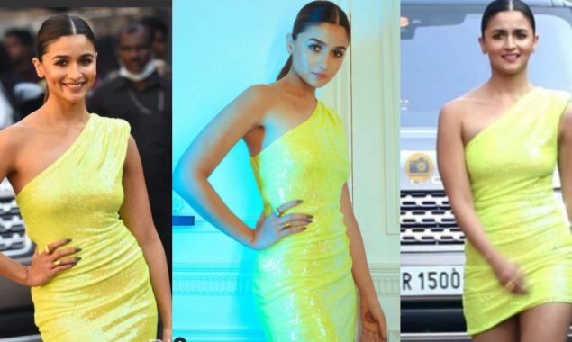 Alia Bhatt steps out in a shimmery outfit for RRR promotion
