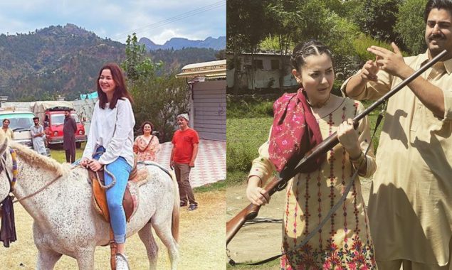 Hania Aamir shares BTS clicks from the set of 'Sang-e-Mah'