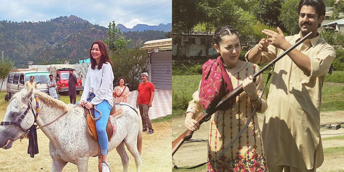 Hania Aamir shares BTS clicks from the set of 'Sang-e-Mah'