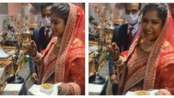 Watch a video of a foodie bride enjoying ‘Pani Puri’ at her wedding
