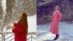 Aiman Khan enjoys snowfall in Murree, see photos